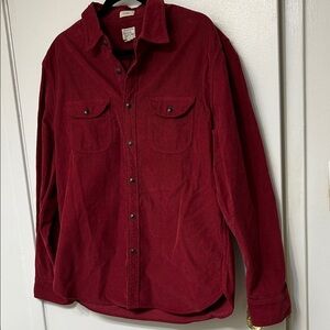 J. Crew Men's Burgundy Casual Button Down Shirt